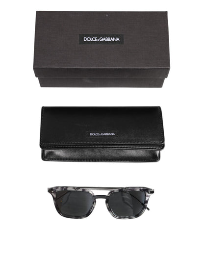 Dolce &amp; Gabbana Gray Havana Acetate Square DG4327 Eyewear Sunglasses