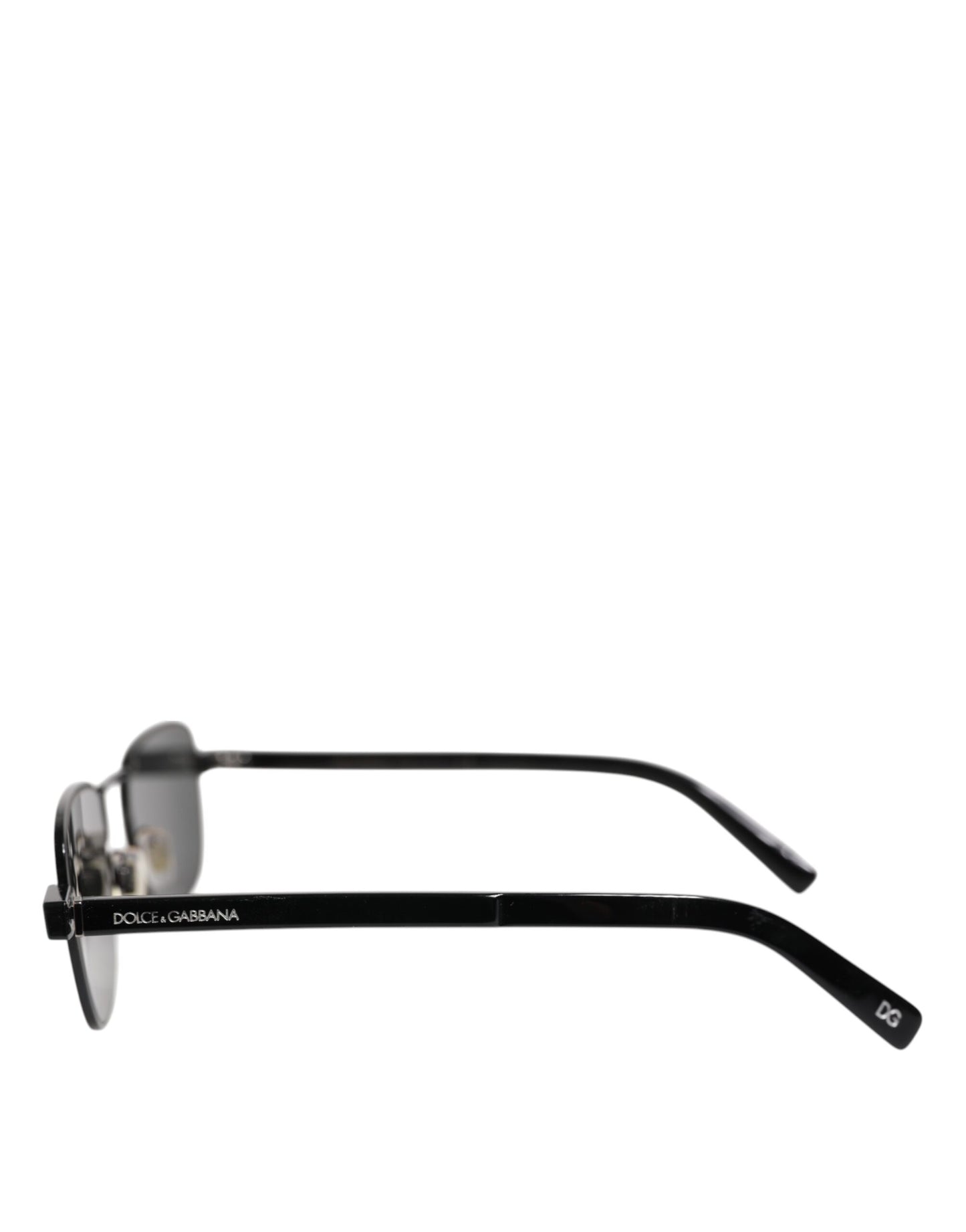 Dolce &amp; Gabbana Black Metal Frame Square Lenses DG2222 Eyewear Sunglasses
