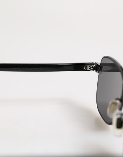Dolce &amp; Gabbana Black Metal Frame Square Lenses DG2222 Eyewear Sunglasses