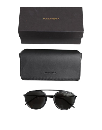 Dolce &amp; Gabbana Black Metal Frame Round DG2276 Eyewear Shades Sunglasses