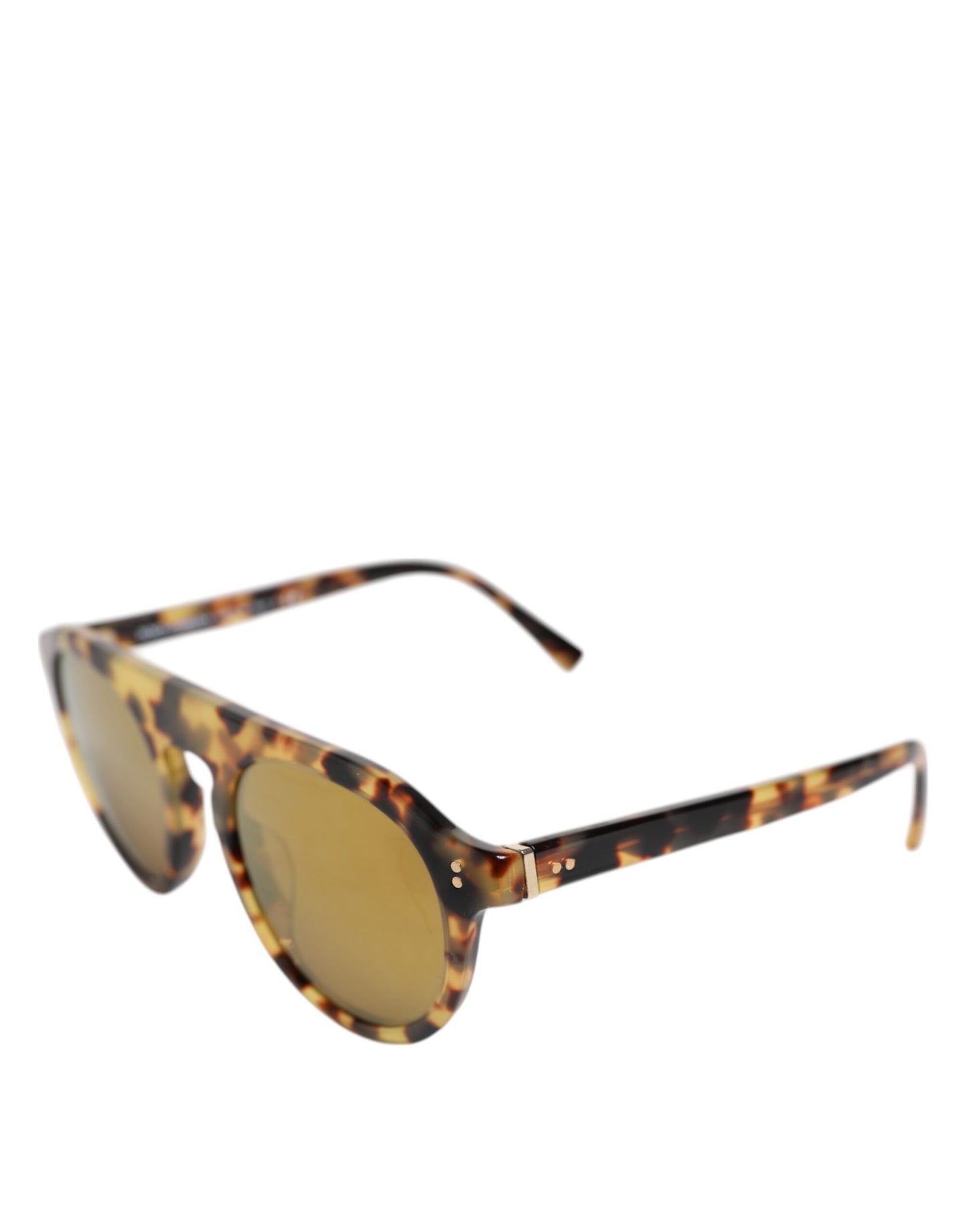 Dolce &amp; Gabbana Brown Acetate Round Leopard Print Eyewear Sunglasses
