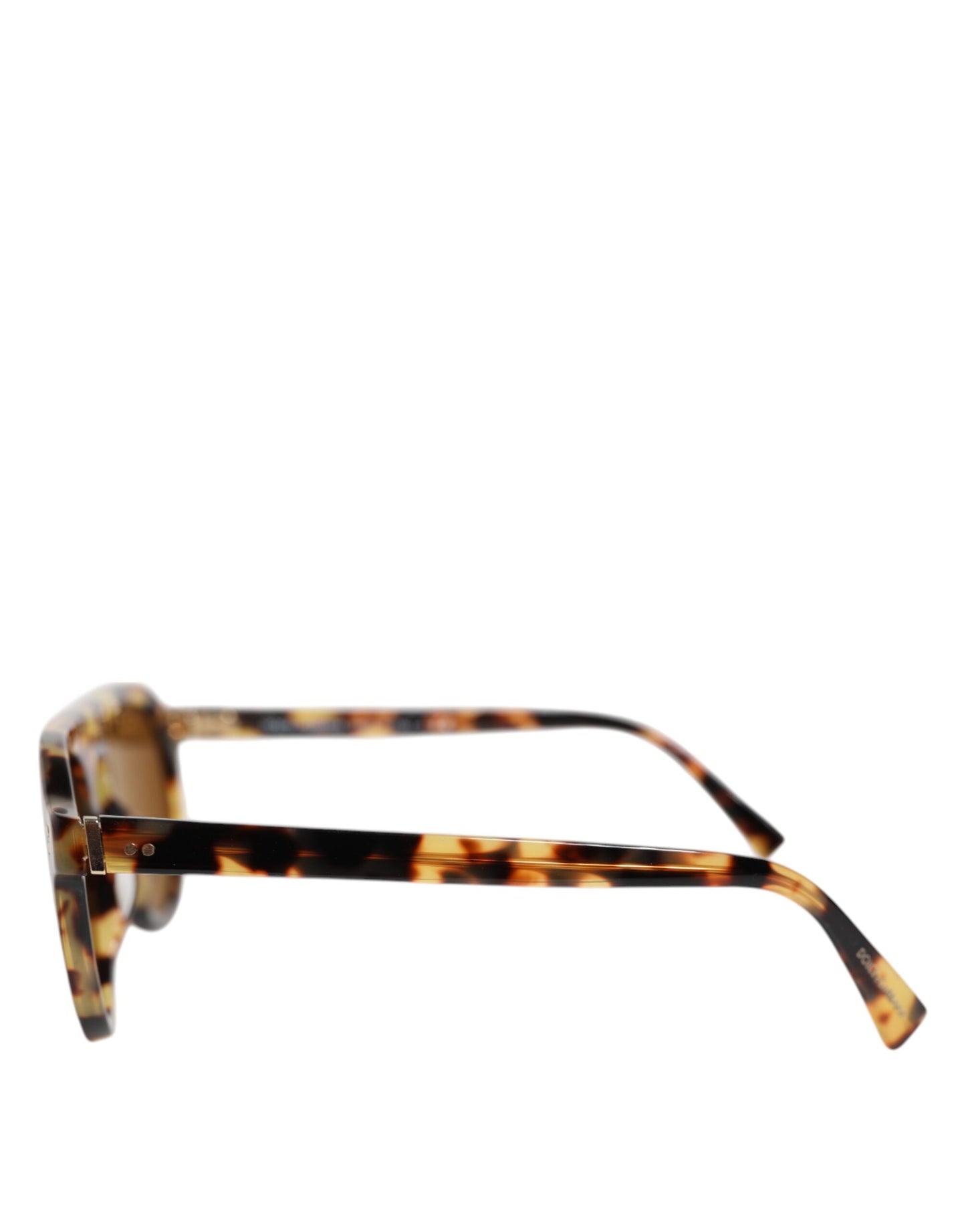 Dolce &amp; Gabbana Brown Acetate Round Leopard Print Eyewear Sunglasses