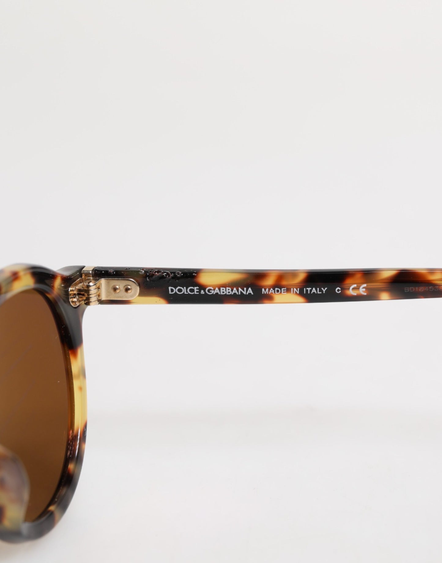 Dolce &amp; Gabbana Brown Acetate Round Leopard Print Eyewear Sunglasses