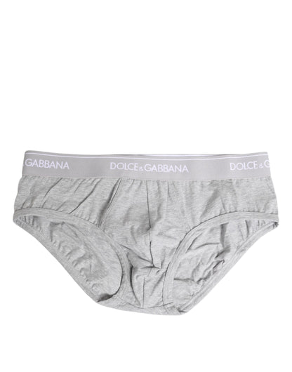 Sous-vêtement régulier en coton stretch gris Dolce &amp; Gabbana