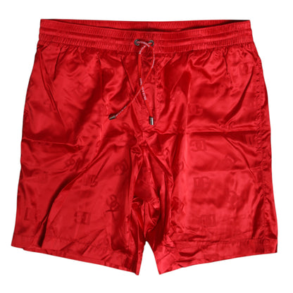 Maillots de bain Dolce &amp; Gabbana en nylon rouge avec cordon de serrage
