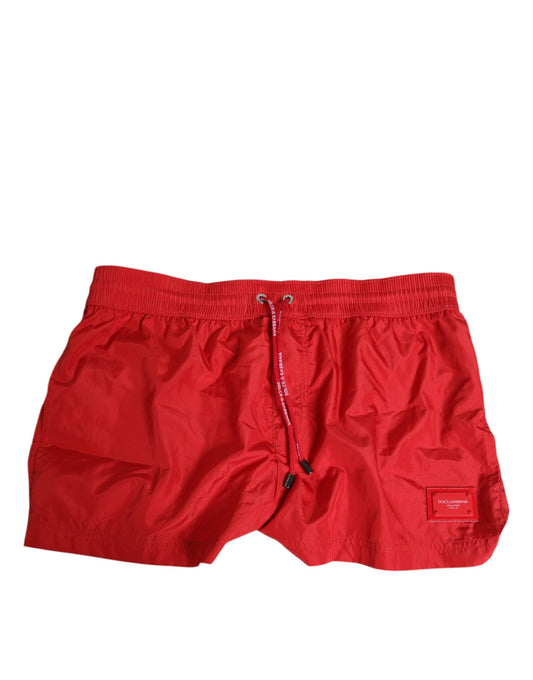 Maillot de bain Dolce &amp; Gabbana rouge à cordon de serrage pour homme