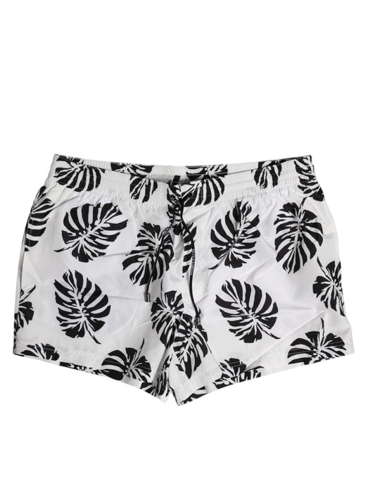 Maillots de bain Dolce &amp; Gabbana, short de plage imprimé blanc et noir