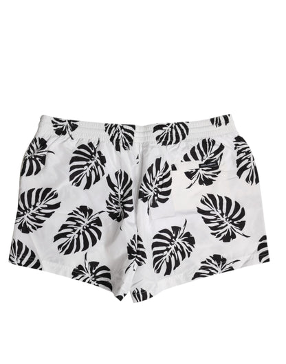Maillots de bain Dolce &amp; Gabbana, short de plage imprimé blanc et noir