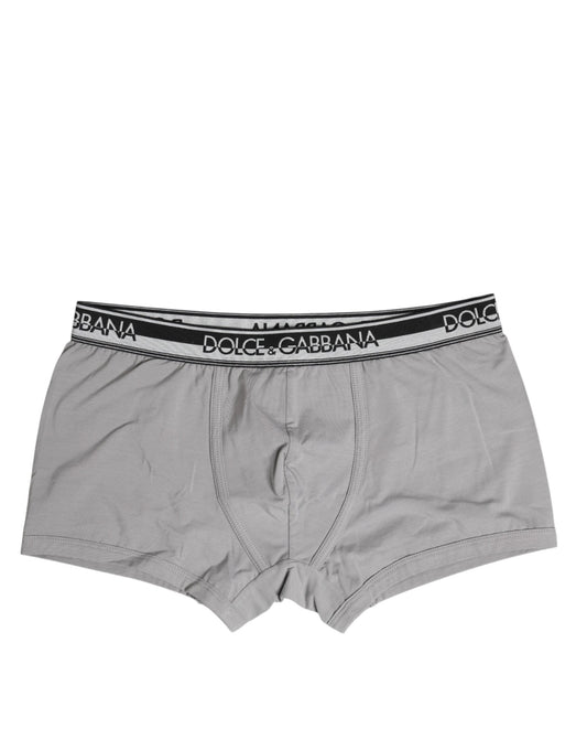 Boxer classique en coton stretch gris Dolce &amp; Gabbana