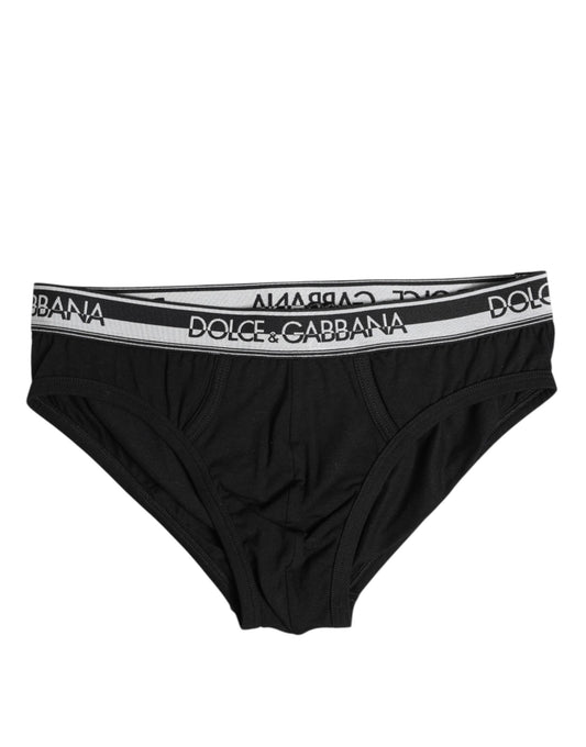 Sous-vêtement classique en coton stretch noir Dolce &amp; Gabbana