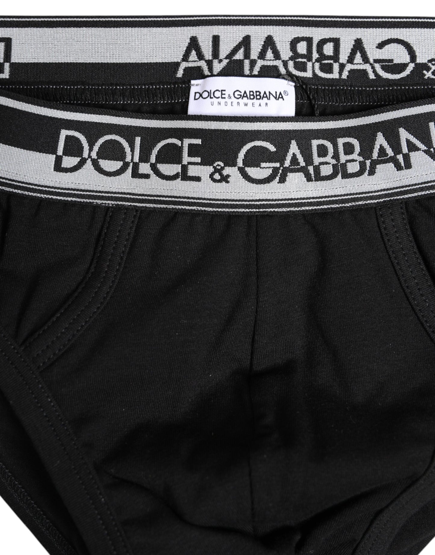 Sous-vêtement classique en coton stretch noir Dolce &amp; Gabbana