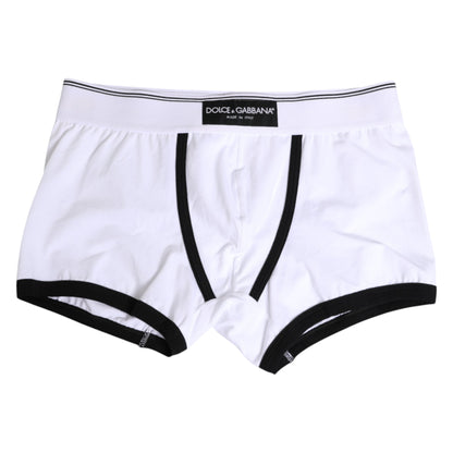 Boxer classique en coton blanc Dolce &amp; Gabbana pour homme