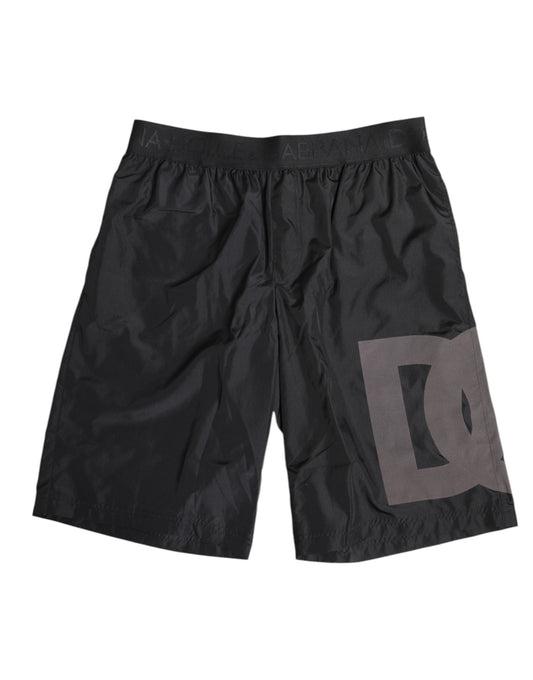 Maillot de bain Dolce &amp; Gabbana noir avec logo imprimé pour homme