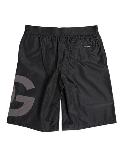Maillot de bain Dolce &amp; Gabbana noir avec logo imprimé pour homme