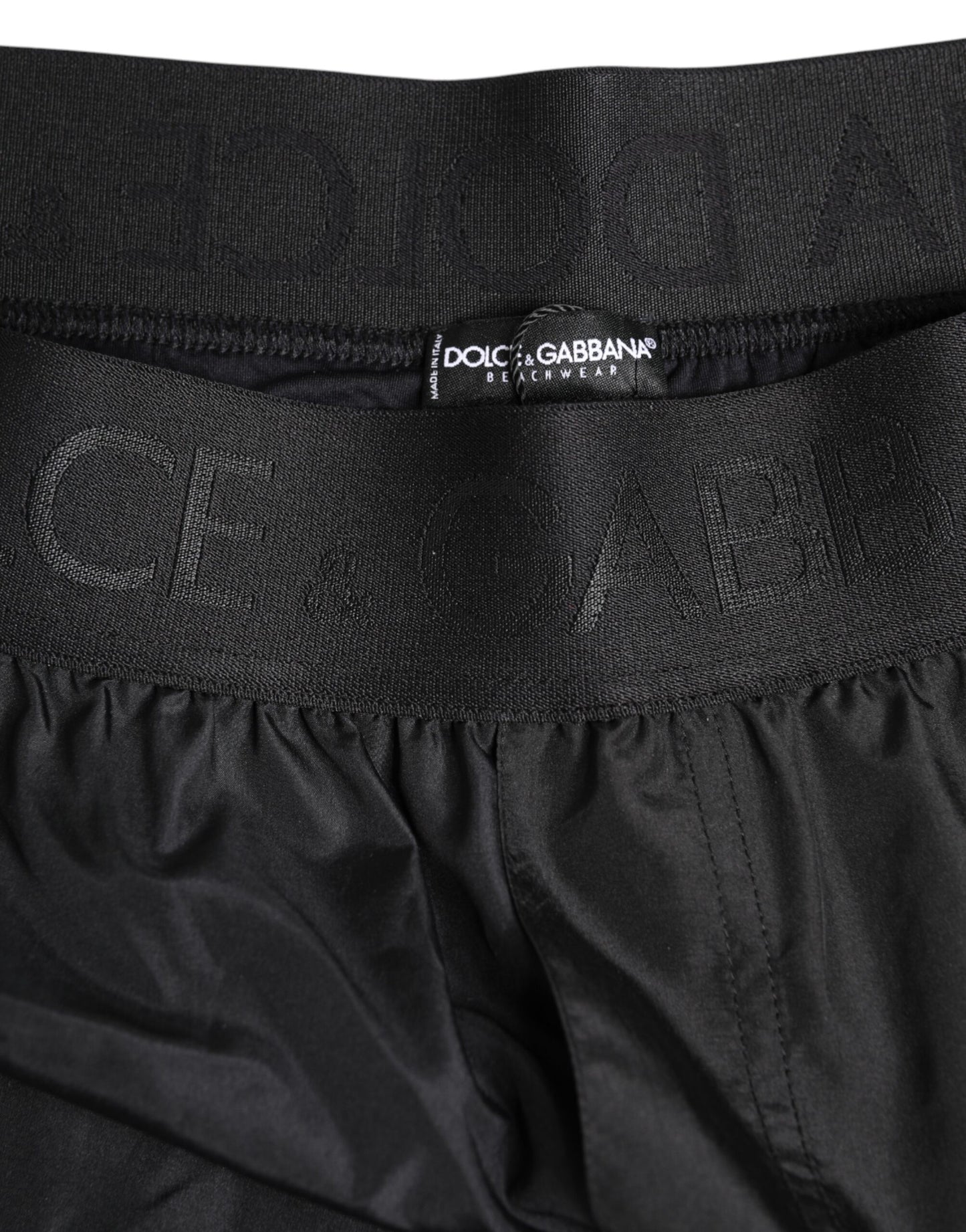 Maillot de bain Dolce &amp; Gabbana noir avec logo imprimé pour homme