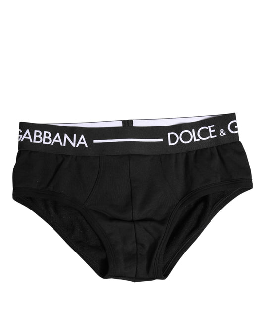 Sous-vêtement classique en coton stretch noir Dolce &amp; Gabbana