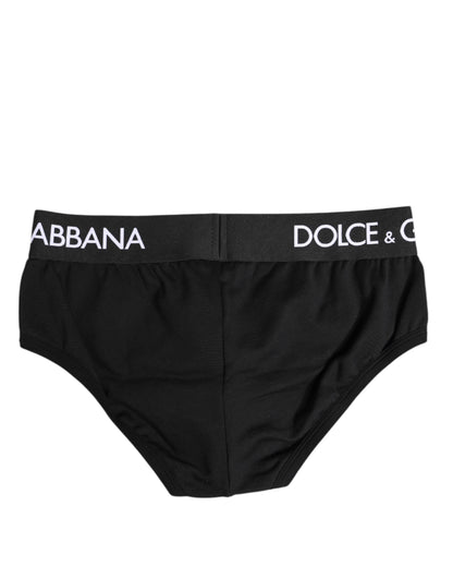 Sous-vêtement classique en coton stretch noir Dolce &amp; Gabbana