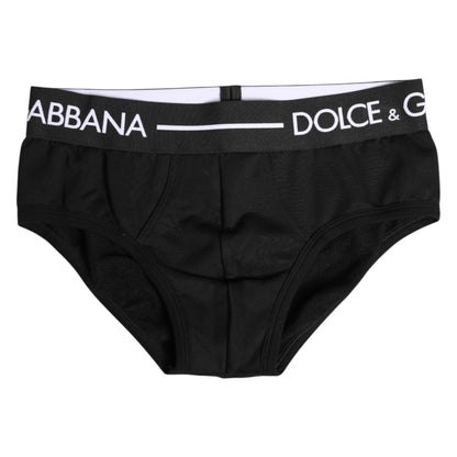 Sous-vêtement classique en coton stretch noir Dolce &amp; Gabbana