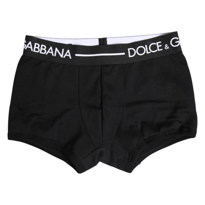 Boxer classique en coton stretch noir Dolce &amp; Gabbana