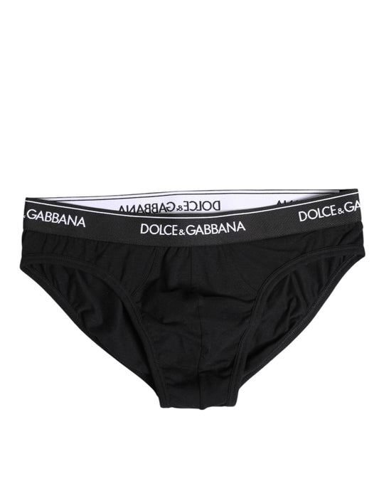 Sous-vêtement classique en coton stretch noir Dolce &amp; Gabbana