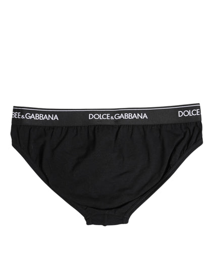 Sous-vêtement classique en coton stretch noir Dolce &amp; Gabbana