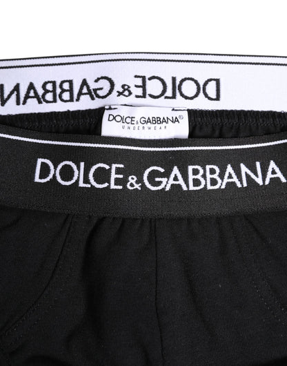 Sous-vêtement classique en coton stretch noir Dolce &amp; Gabbana