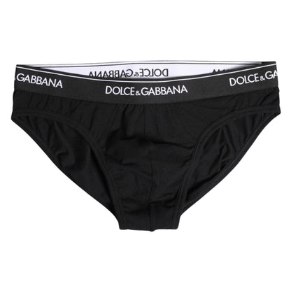 Sous-vêtement classique en coton stretch noir Dolce &amp; Gabbana