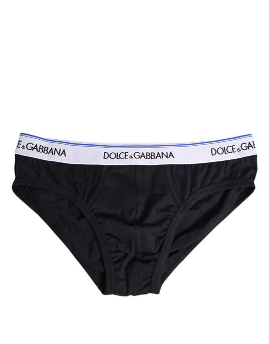 Sous-vêtement classique en coton stretch noir Dolce &amp; Gabbana