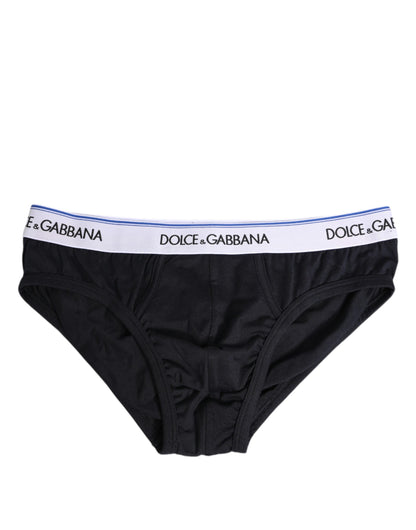 Sous-vêtement classique en coton stretch noir Dolce &amp; Gabbana