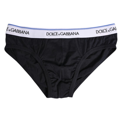 Sous-vêtement classique en coton stretch noir Dolce &amp; Gabbana