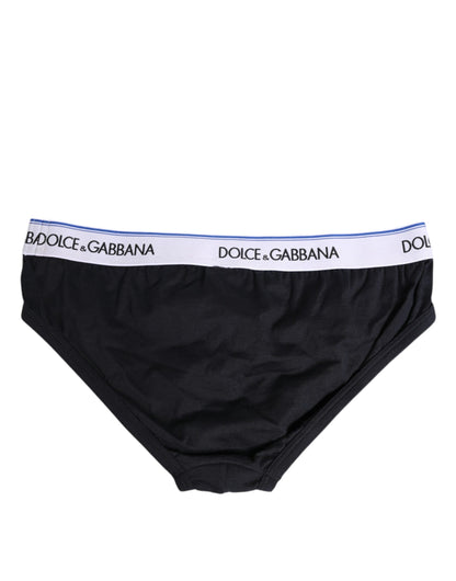 Sous-vêtement classique en coton stretch noir Dolce &amp; Gabbana