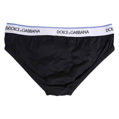 Sous-vêtement classique en coton stretch noir Dolce &amp; Gabbana