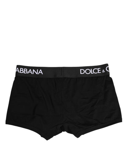 Boxer classique en coton stretch noir Dolce &amp; Gabbana