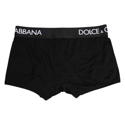 Boxer classique en coton stretch noir Dolce &amp; Gabbana