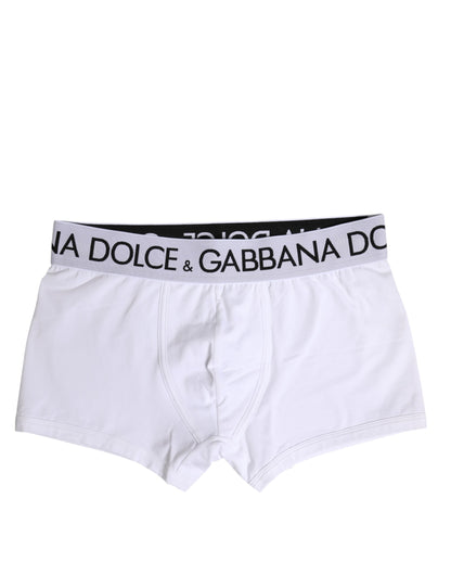 Boxer classique en coton stretch blanc Dolce &amp; Gabbana
