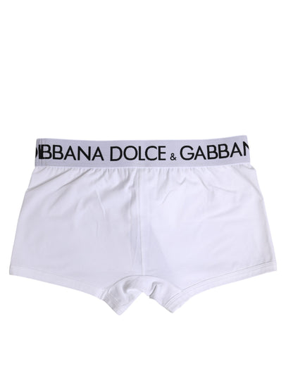Boxer classique en coton stretch blanc Dolce &amp; Gabbana