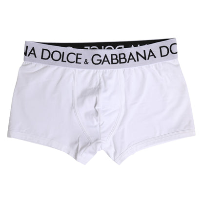 Boxer classique en coton stretch blanc Dolce &amp; Gabbana