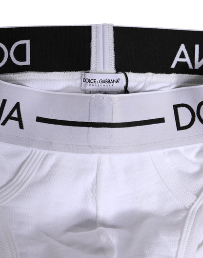 Sous-vêtement classique en coton stretch blanc Dolce &amp; Gabbana