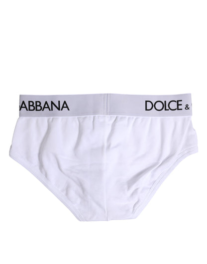 Sous-vêtement classique en coton stretch blanc Dolce &amp; Gabbana