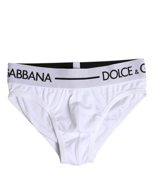 Sous-vêtement classique en coton stretch blanc Dolce &amp; Gabbana