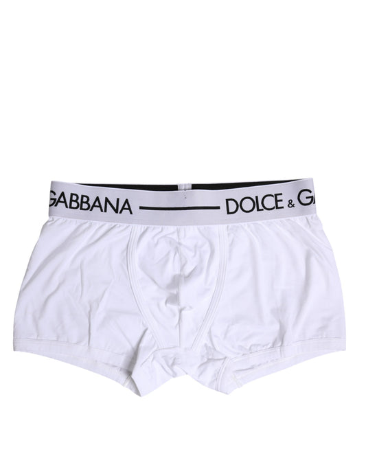 Boxer classique en coton stretch blanc Dolce &amp; Gabbana