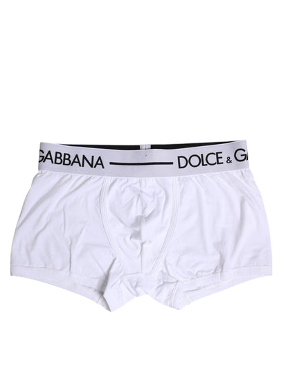 Boxer classique en coton stretch blanc Dolce &amp; Gabbana