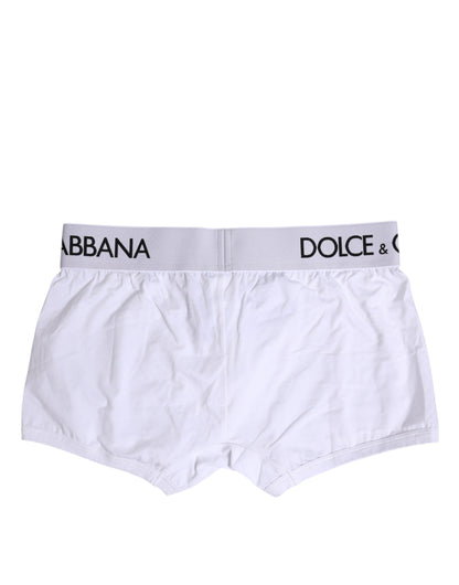 Boxer classique en coton stretch blanc Dolce &amp; Gabbana