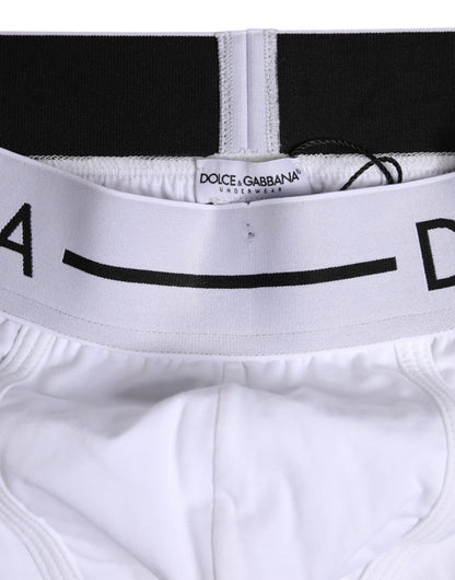 Boxer classique en coton stretch blanc Dolce &amp; Gabbana