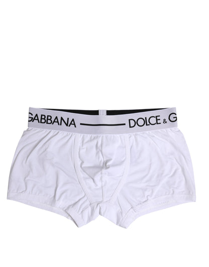 Boxer classique en coton stretch blanc Dolce &amp; Gabbana