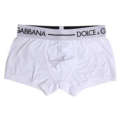 Boxer classique en coton stretch blanc Dolce &amp; Gabbana