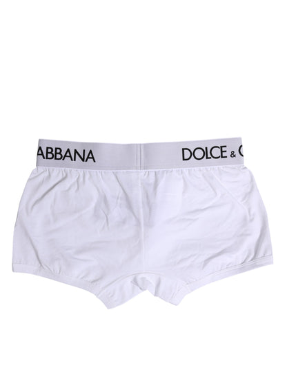 Boxer classique en coton stretch blanc Dolce &amp; Gabbana