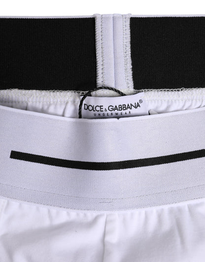 Boxer classique en coton stretch blanc Dolce &amp; Gabbana