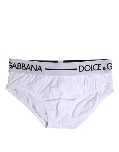 Sous-vêtement classique en coton stretch blanc Dolce &amp; Gabbana