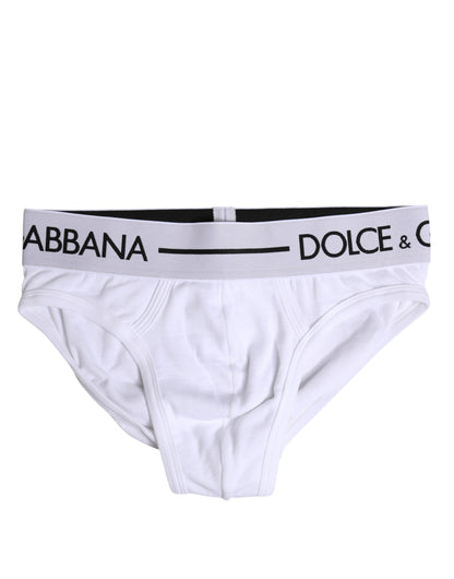 Sous-vêtement classique en coton stretch blanc Dolce &amp; Gabbana
